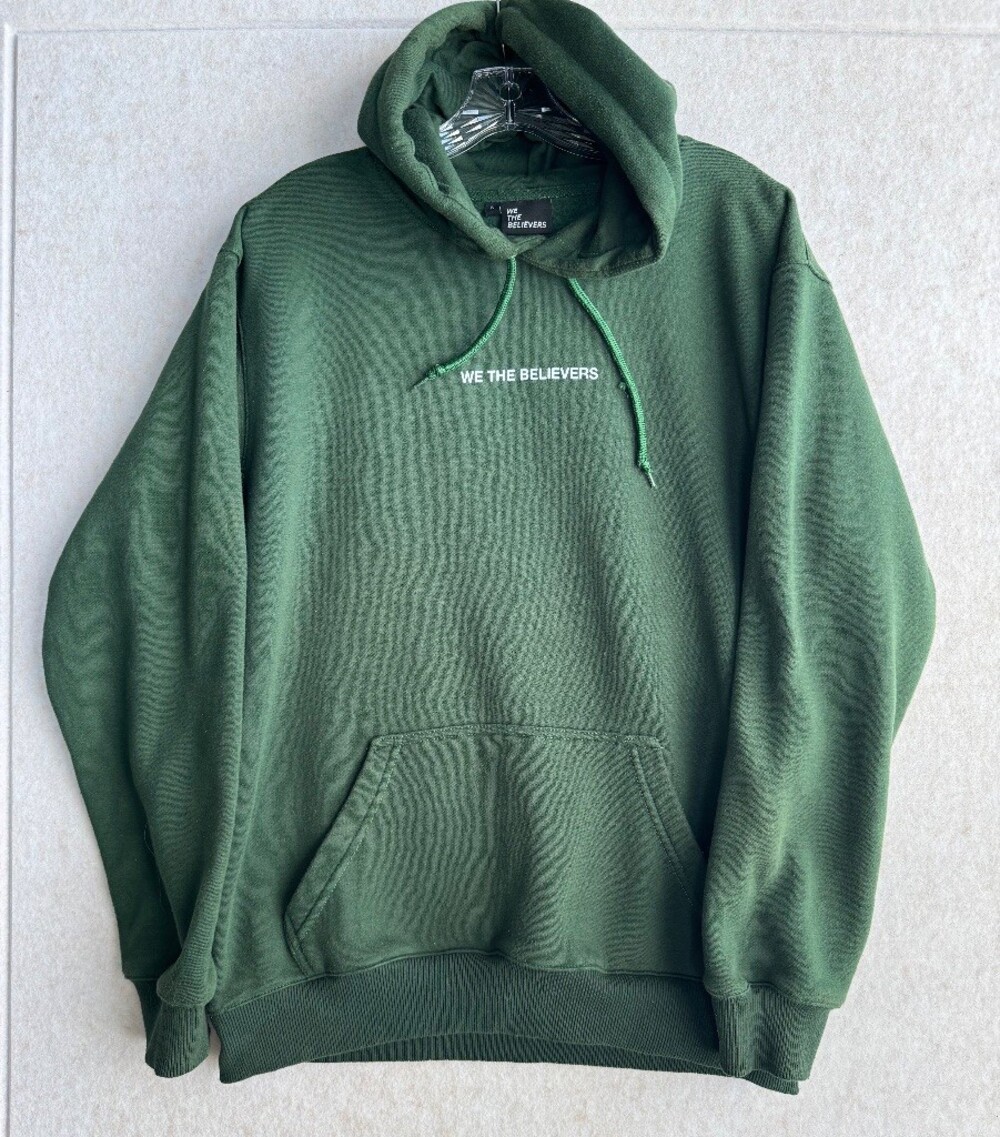 We The Believers Green Hoodie L 'I Pray You Heal' Pullover Sweatshirt